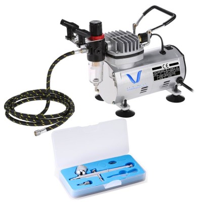 LinhaivetA silent air brush machine airbrush compressor nail kit mini gun set