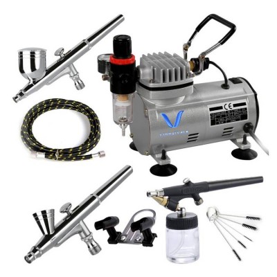 Linhaiveta Air Brush Machine Kit Airbrush Compressor Cake Mini Spray Gun Set